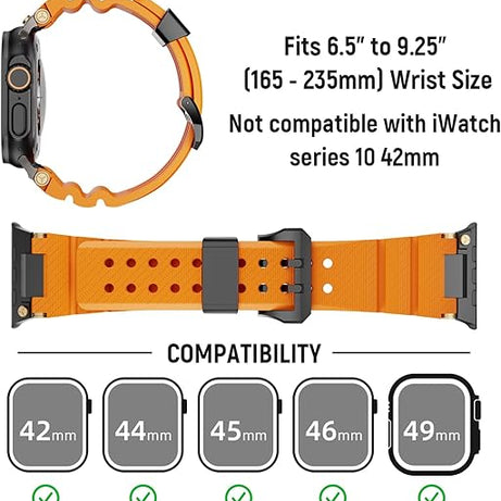 Orange B Luxury Veltrix Silicone Straps By Shopyholy Compatible For Apple Watch