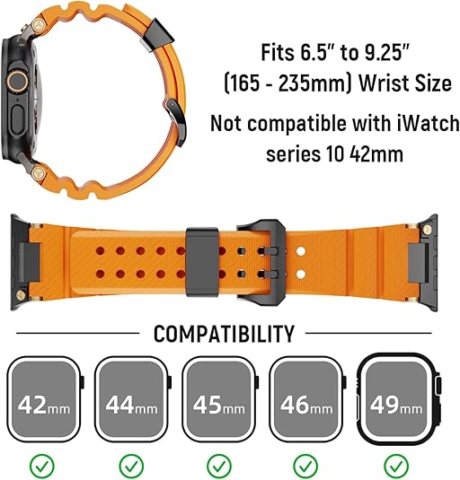 Orange B Luxury Veltrix Silicone Straps By Shopyholy Compatible For Apple Watch