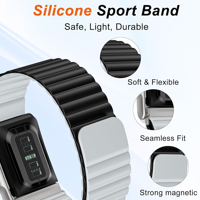 Black Light Sky Wave Magnetic Silicone Sport Loop for WHOOP 5.0 Mg Life