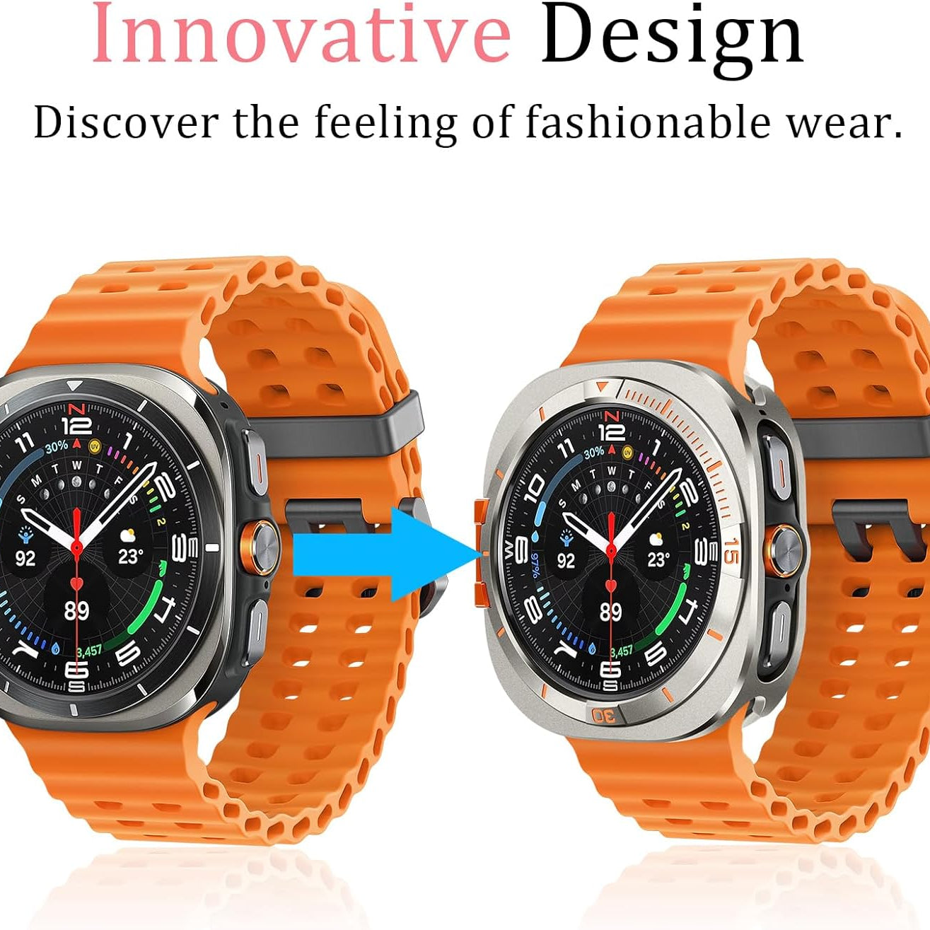 Titanium Luxury Aluminum Metal Case for Samsung Galaxy Watch Ultra 47mm & Ultra 2