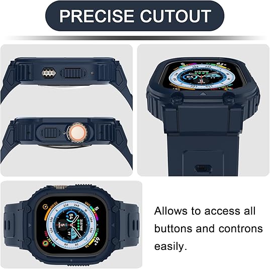 Blue Sporty TPU Case Band By Shopyholy Compatible For iWatch