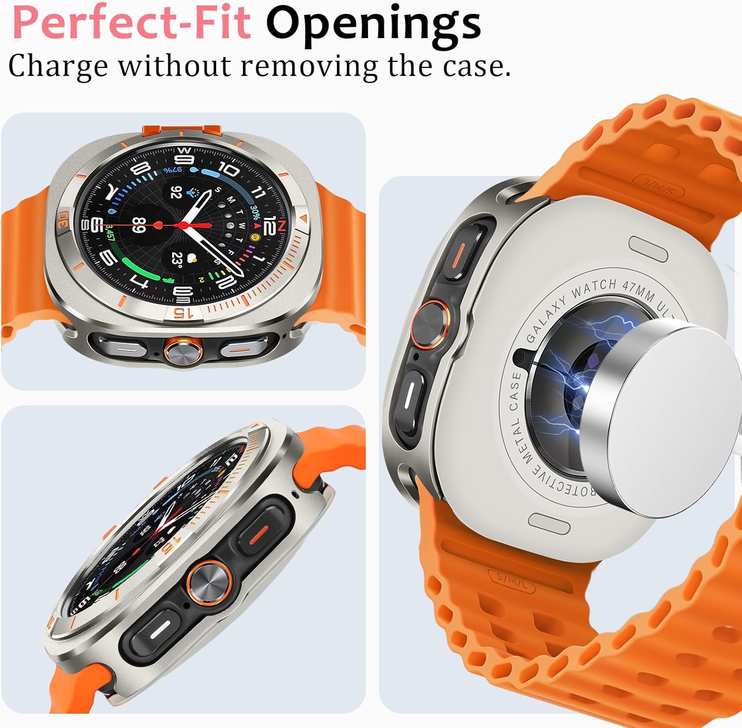 Titanium Luxury Aluminum Metal Case for Samsung Galaxy Watch Ultra 47mm & Ultra 2