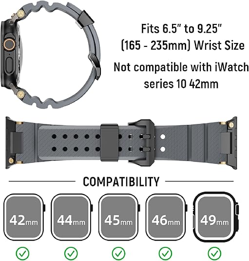 Grey B Luxury Veltrix Silicone Straps By Shopyholy Compatible For Apple Watch