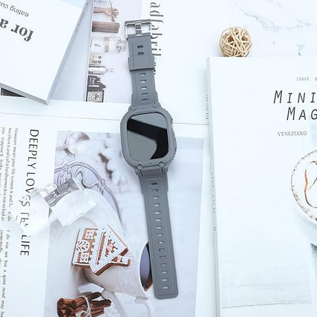 49MM Grey Sporty TPU Case Band By Shopyholy Compatible For Apple Watch Ultra