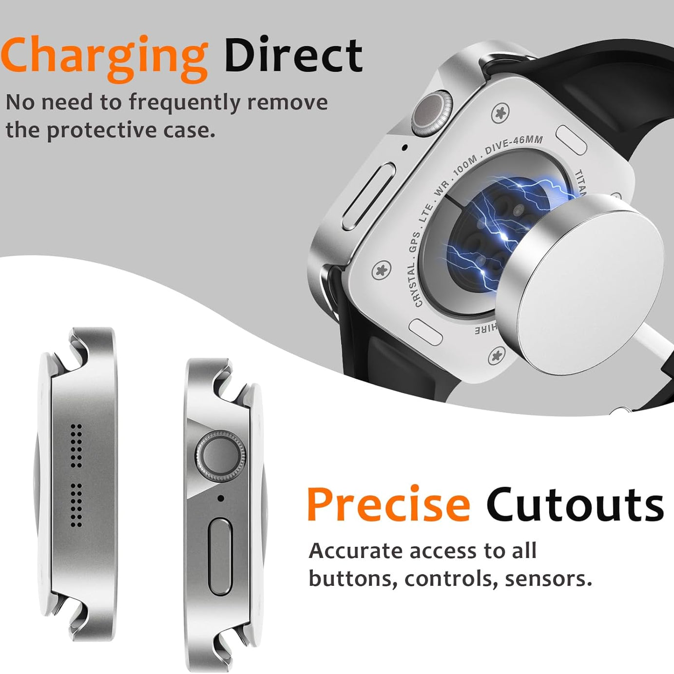 Silver Luxury Metal Case With Screen Protector By Shopyholy Compatible For Apple Watch