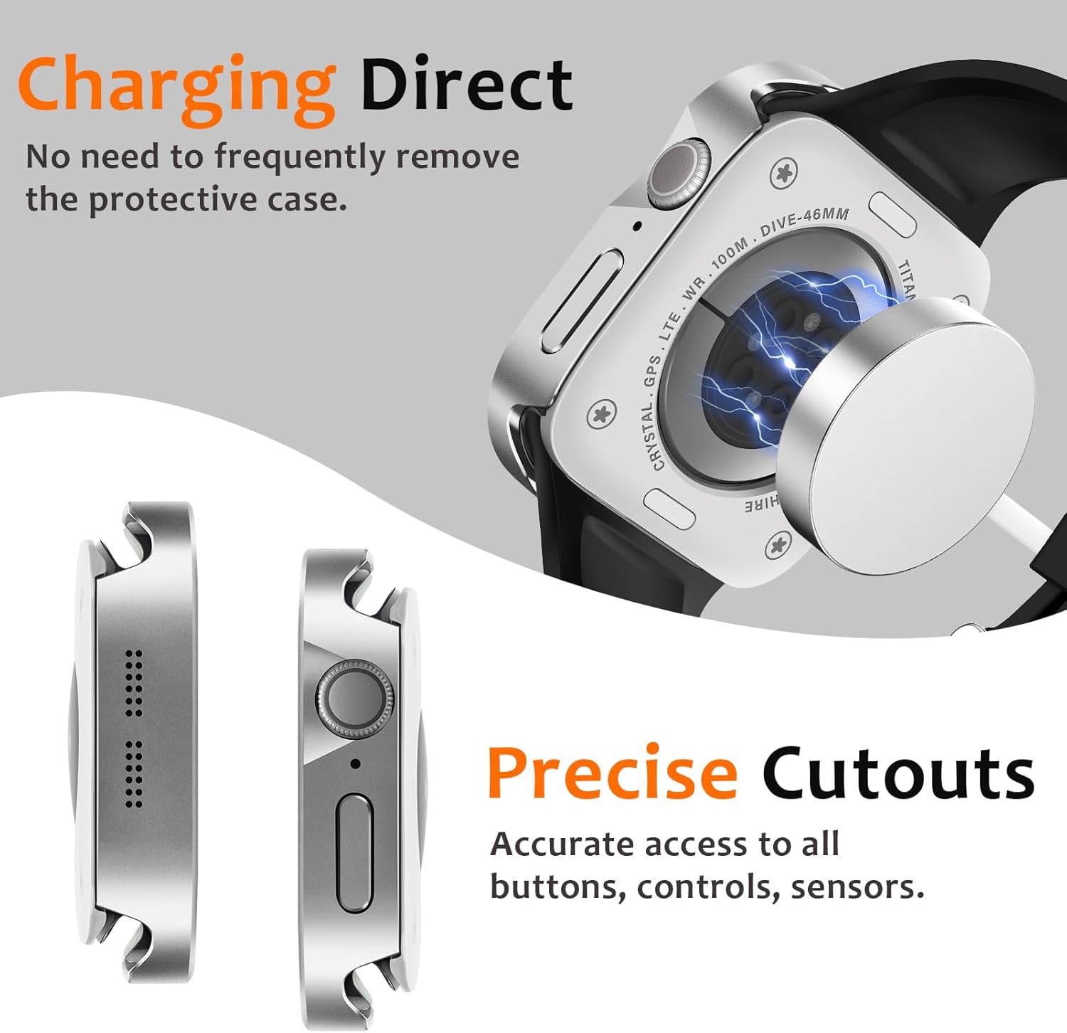 Silver Luxury Metal Case With Screen Protector By Shopyholy Compatible For Apple Watch