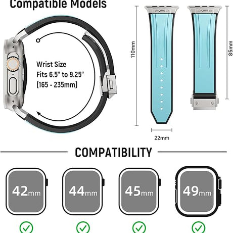 Blue Luxury Mechanical Slicone Sports Band By Shopyholy Compatible For Apple Watch