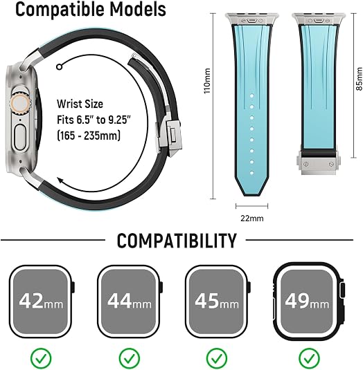 Blue Luxury Mechanical Slicone Sports Band By Shopyholy Compatible For Apple Watch