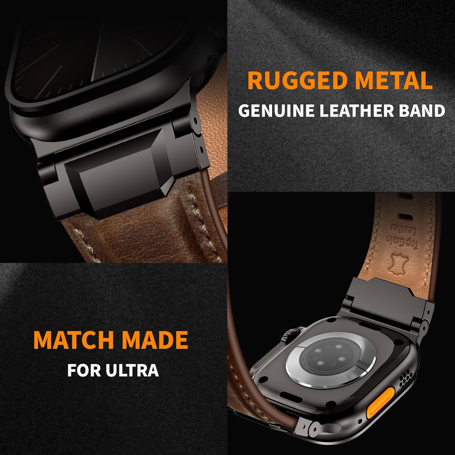 Coffee Dark Brown B Luxury Cavallo Leather Straps By Shopyholy Compatible For Apple Watch