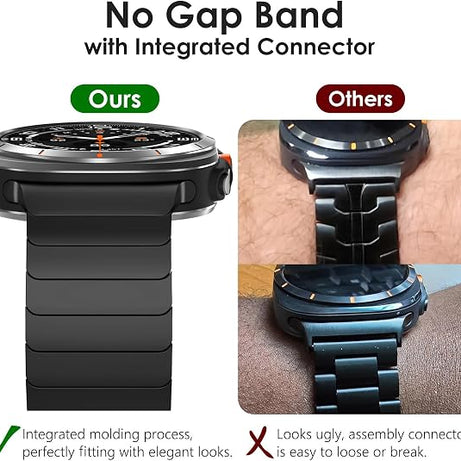 Black Ceramic Stainless Steel Band for Samsung Galaxy Watch Ultra 2/Ultra 1 – 47mm