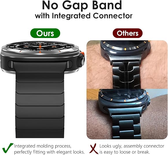 Black Ceramic Stainless Steel Band for Samsung Galaxy Watch Ultra 2/Ultra 1 – 47mm