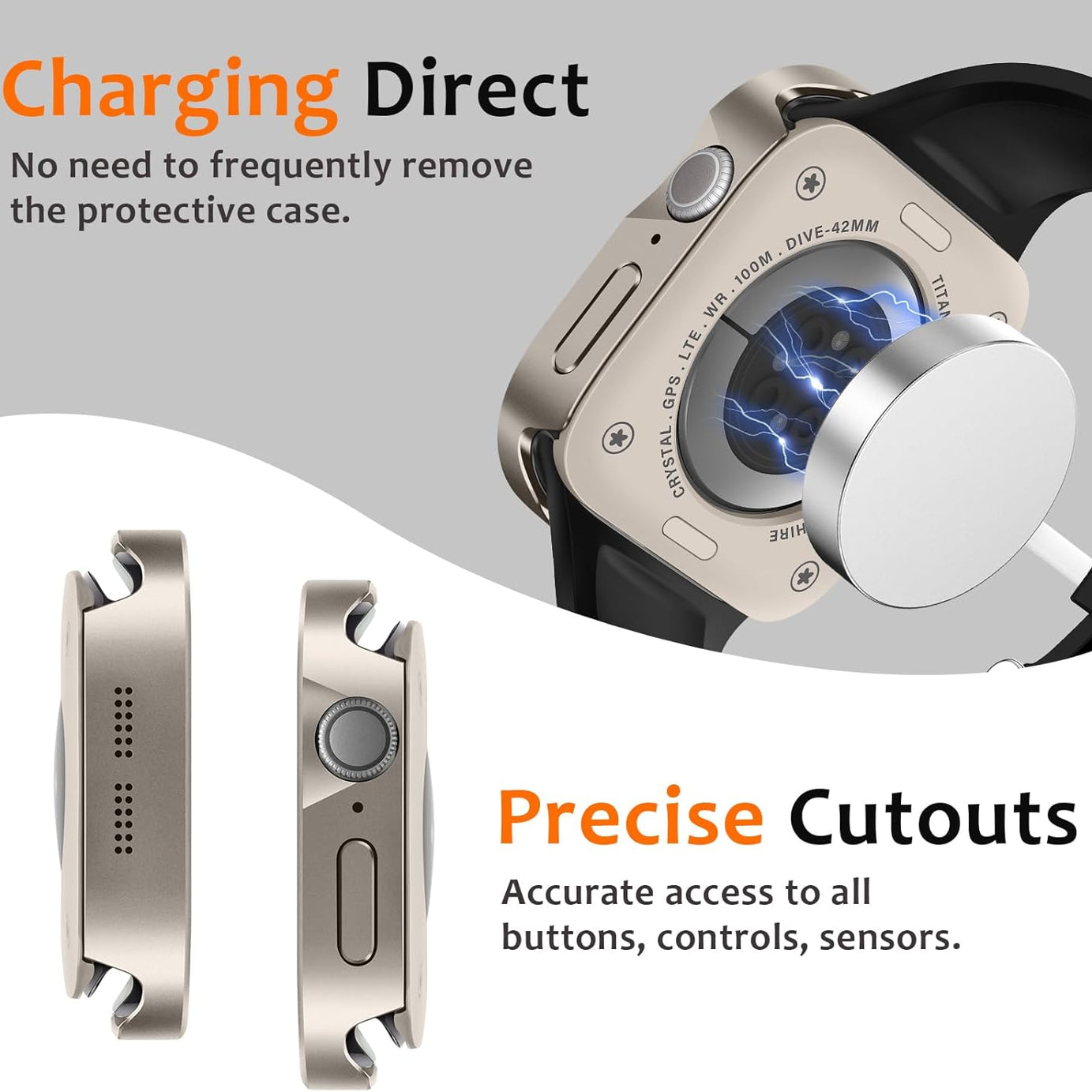 Titanium Luxury Metal Case With Screen Protector By Shopyholy Compatible For Apple Watch