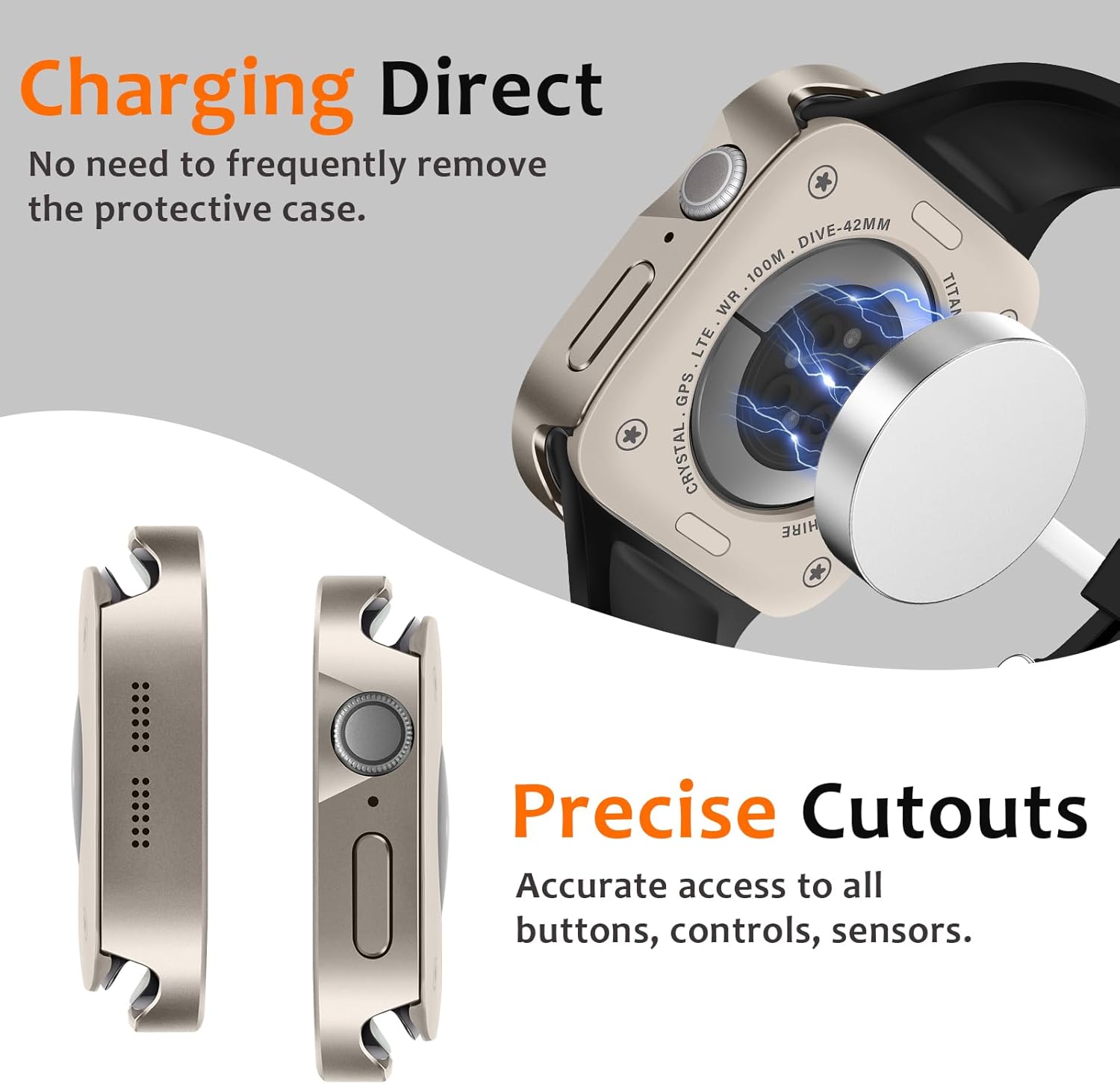 Titanium Luxury Metal Case With Screen Protector By Shopyholy Compatible For Apple Watch