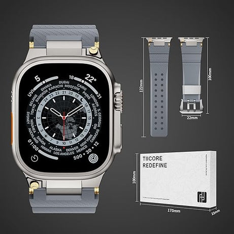 Grey Luxury Veltrix Silicone Straps By Shopyholy Compatible For Apple Watch