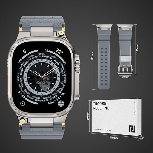 Grey Luxury Veltrix Silicone Straps By Shopyholy Compatible For Apple Watch