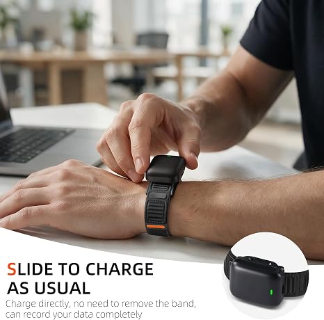Black Luxury Leather Nylon Navigator Band Compatible for WHOOP 5.0