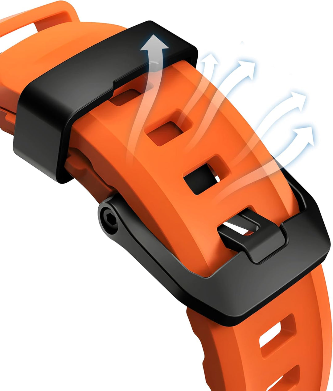 Orange B Premium Rugged Silicone With Metal Buckle By Shopyholy Compatible For Apple Watch