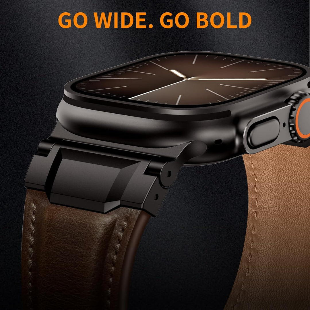 Coffee Dark Brown B Luxury Cavallo Leather Straps By Shopyholy Compatible For Apple Watch