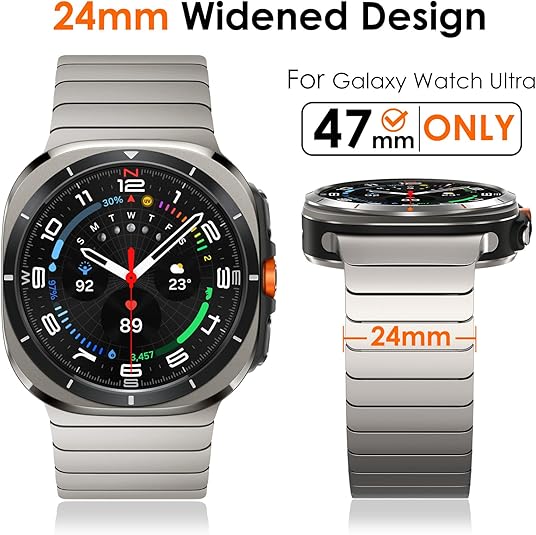 Titanium Ceramic Stainless Steel Band for Samsung Galaxy Watch Ultra 2/Ultra 1 – 47mm