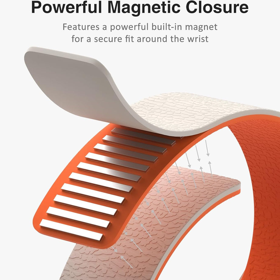Starlight orange Premium Skin Friendly Magnetic Loop By Shopyholy Comaptible For Apple Watch