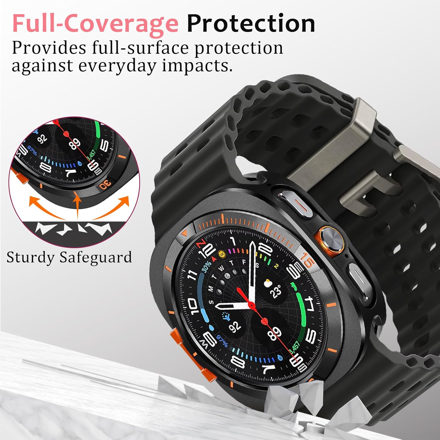 Black Luxury Aluminum Metal Case for Samsung Galaxy Watch Ultra 47mm & Ultra 2