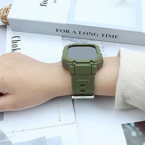 49MM Green Sporty TPU Case Band By Shopyholy Compatible For Apple Watch Ultra