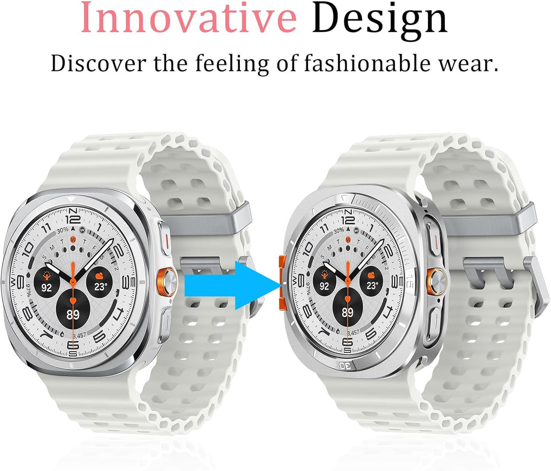 Silver Luxury Aluminum Metal Case for Samsung Galaxy Watch Ultra 47mm & Ultra 2