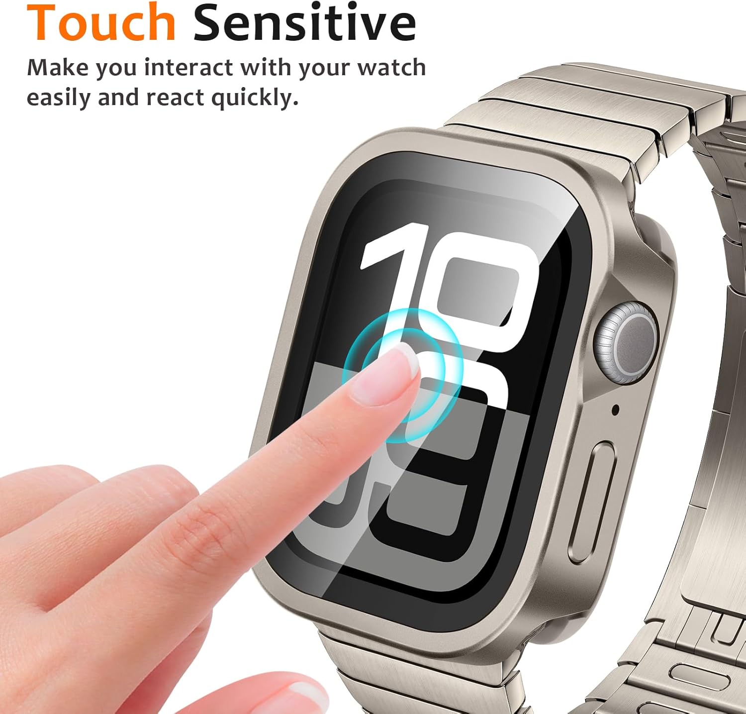 Titanium Luxury Metal Case With Screen Protector By Shopyholy Compatible For Apple Watch