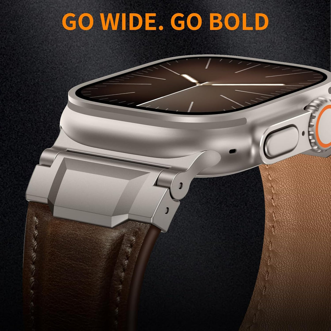 Coffee Dark Brown Luxury Cavallo Leather Straps By Shopyholy Compatible For Apple Watch
