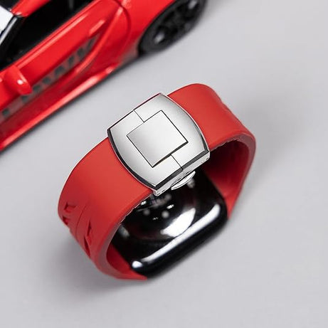 Red Luxury Concept Silicone Straps By Shopyholy Compatible For Apple Watch