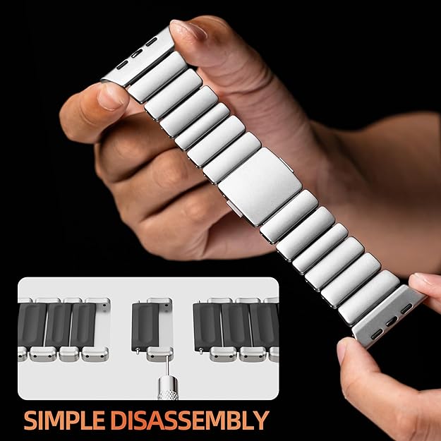 Titanium Black Luxury Titanium Dual Layer Silicone Magnetic Link Bands By Shopyholy Compatible For Apple Watch