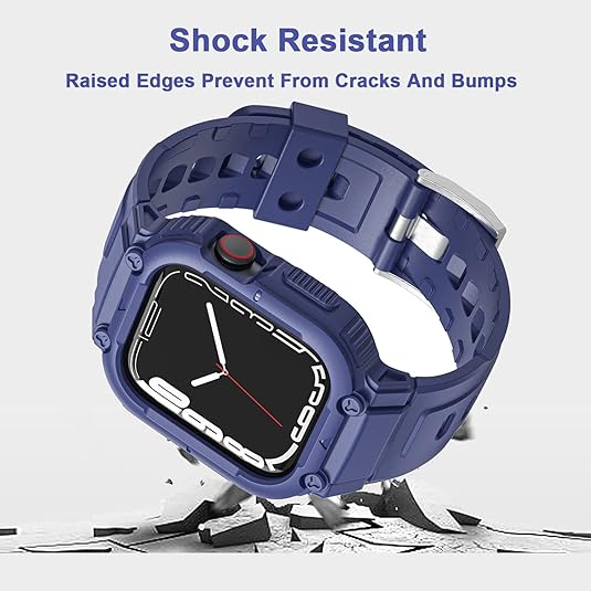 Blue Sporty TPU Case Band By Shopyholy Compatible For iWatch