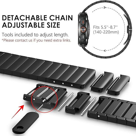 Black Ceramic Stainless Steel Band for Samsung Galaxy Watch Ultra 2/Ultra 1 – 47mm