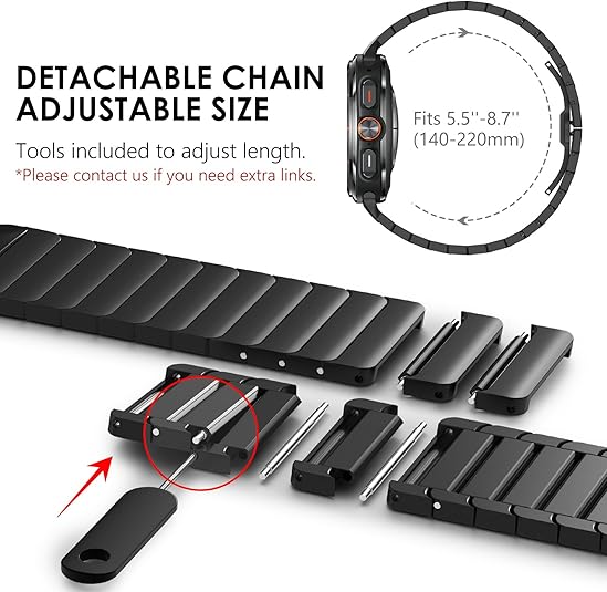 Black Ceramic Stainless Steel Band for Samsung Galaxy Watch Ultra 2/Ultra 1 – 47mm
