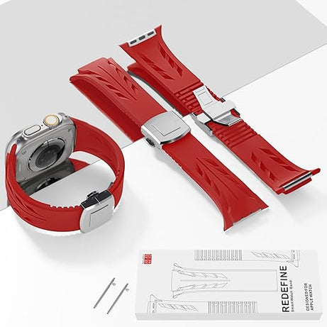 Red Luxury Concept Silicone Straps By Shopyholy Compatible For Apple Watch