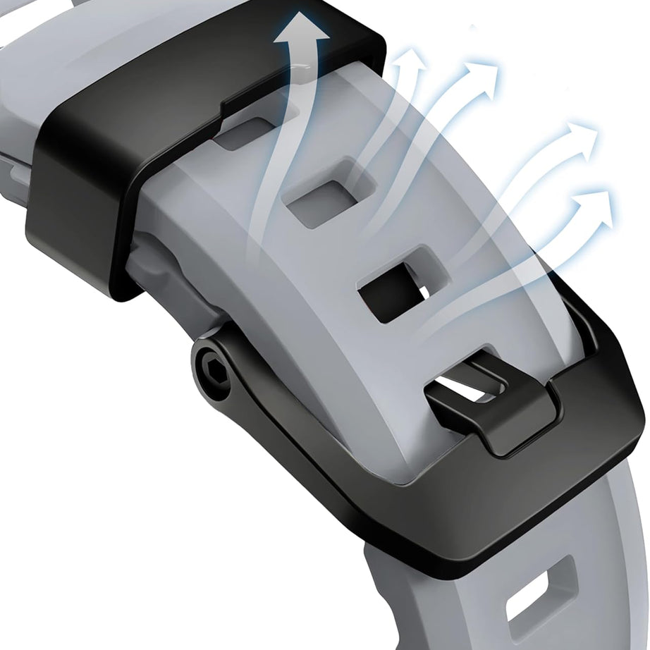 Grey B Premium Rugged Silicone With Metal Buckle By Shopyholy Compatible For Apple Watch