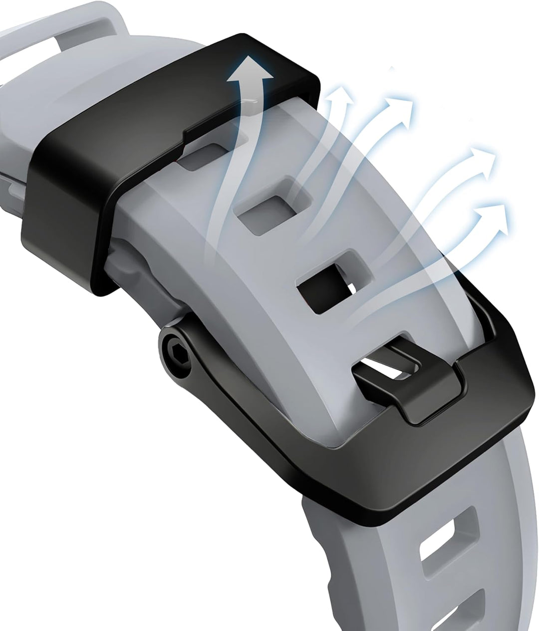 Grey B Premium Rugged Silicone With Metal Buckle By Shopyholy Compatible For Apple Watch