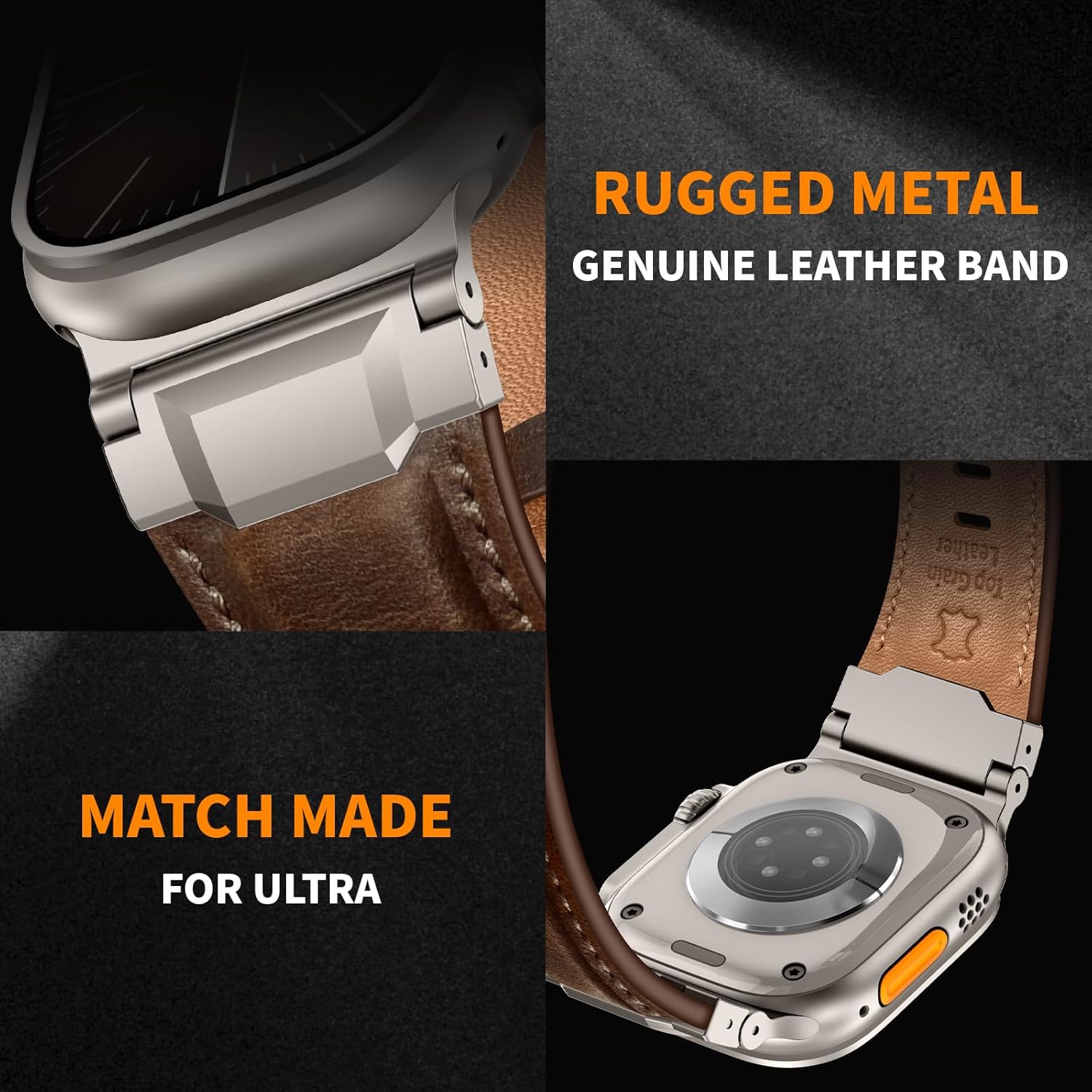 Coffee Dark Brown Luxury Cavallo Leather Straps By Shopyholy Compatible For Apple Watch