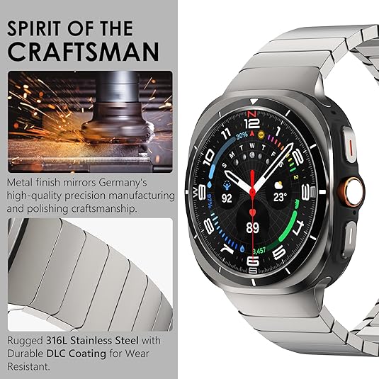 Titanium Ceramic Stainless Steel Band for Samsung Galaxy Watch Ultra 2/Ultra 1 – 47mm