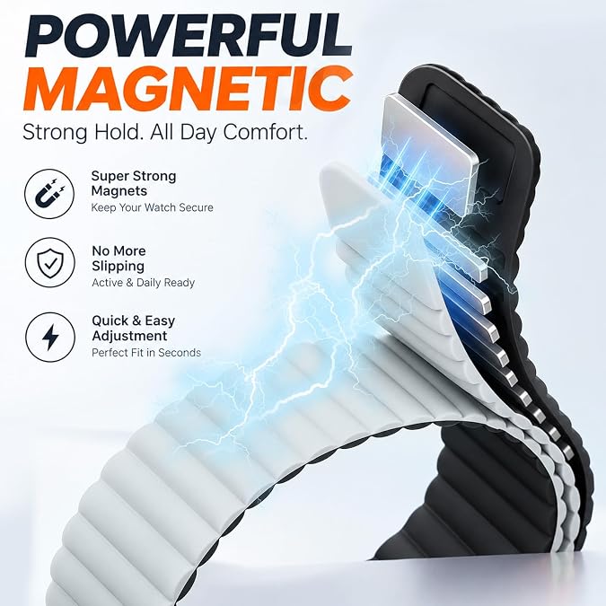 Black Light Sky Wave Magnetic Silicone Sport Loop for WHOOP 5.0 Mg Life
