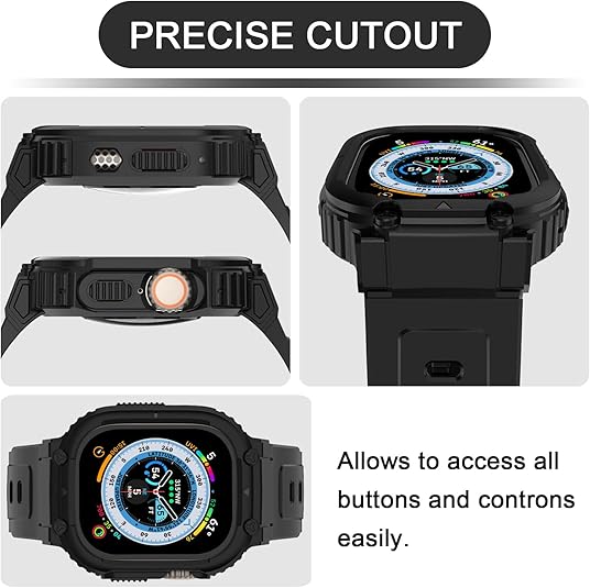 Black Sporty TPU Case Band By Shopyholy Compatible For iWatch