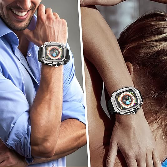 49MM Silver Knight Luxury Racing Case By Shopyholy Compatible For Apple Watch Ultra 1/2 (Copy)
