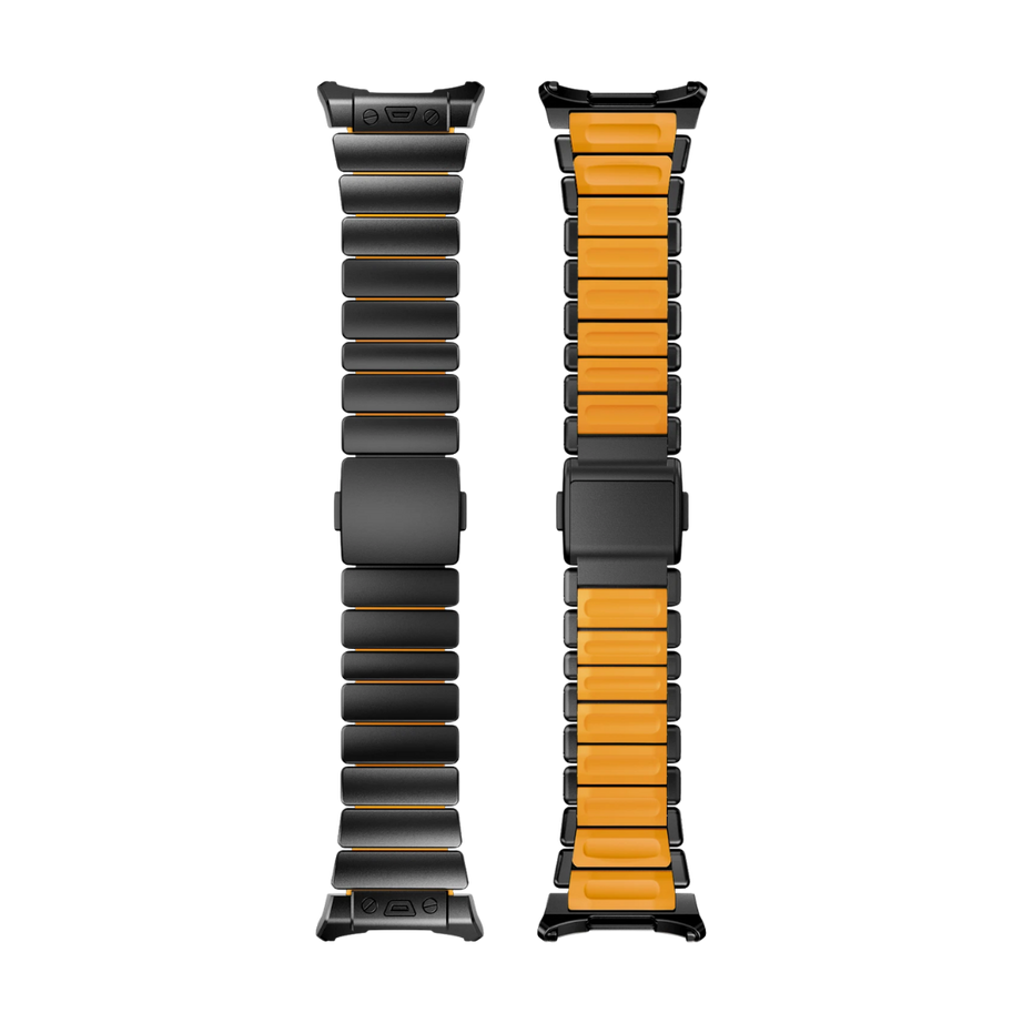 Black Orange Luxury Ocean Titanium Band for Samsung Galaxy Watch Ultra 47mm