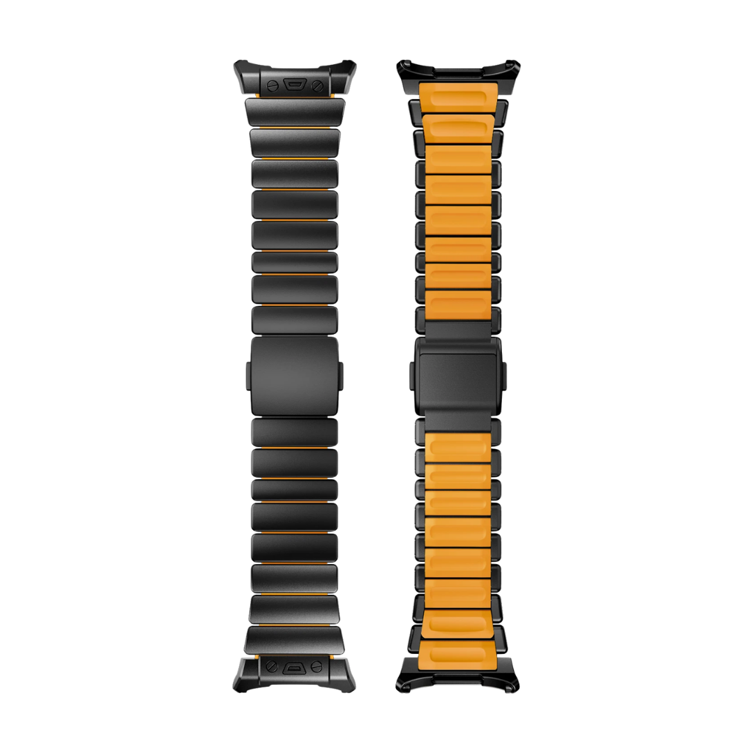 Black Orange Luxury Ocean Titanium Band for Samsung Galaxy Watch Ultra 47mm