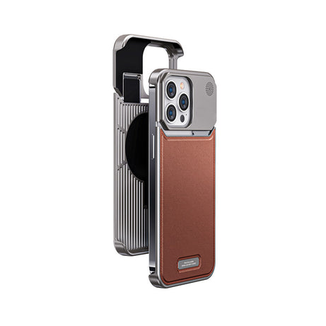 Luxury Aluminum Alloy Leather Case For iPhone