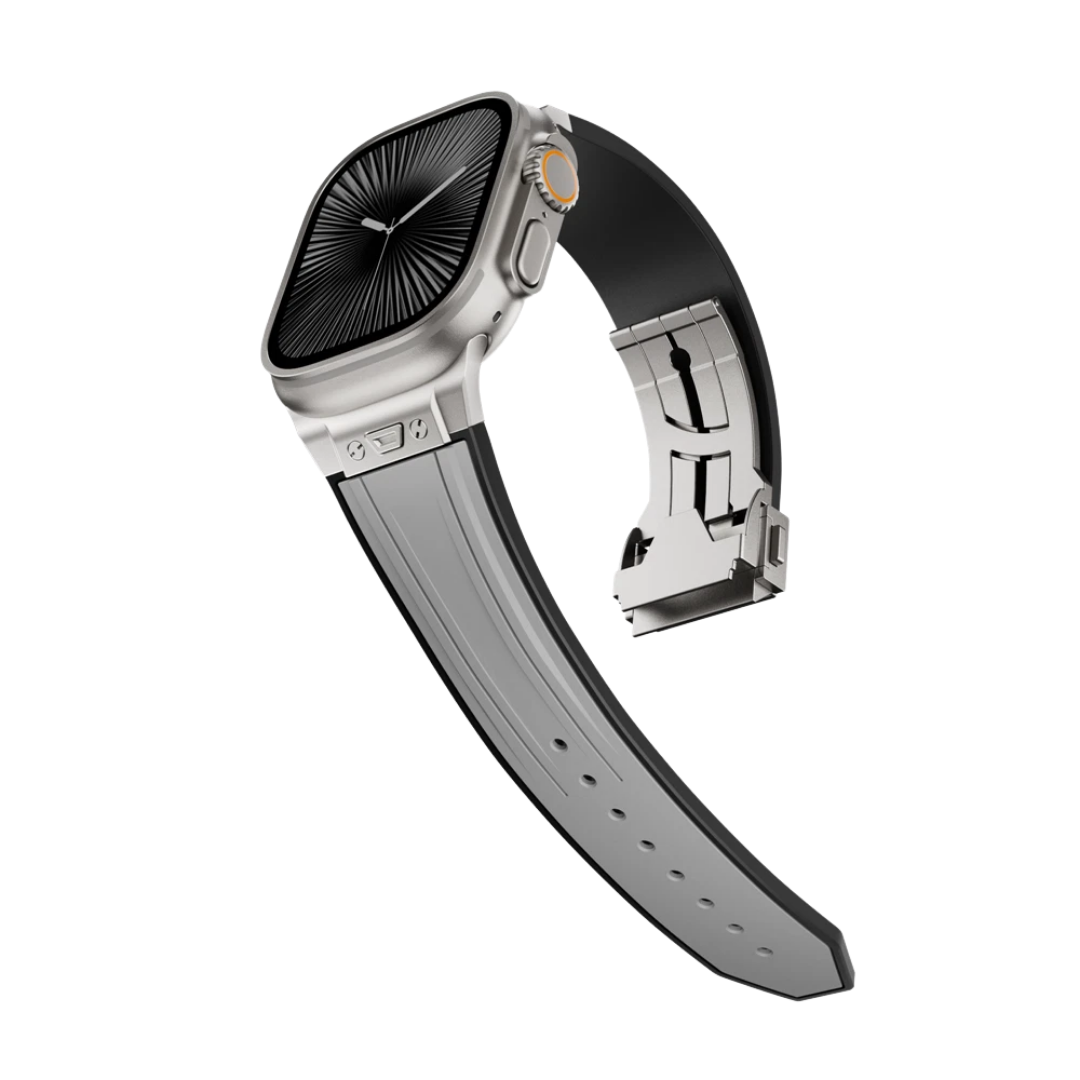 Grey Luxury Mechanical Slicone Sports Band By Shopyholy Compatible For Apple Watch