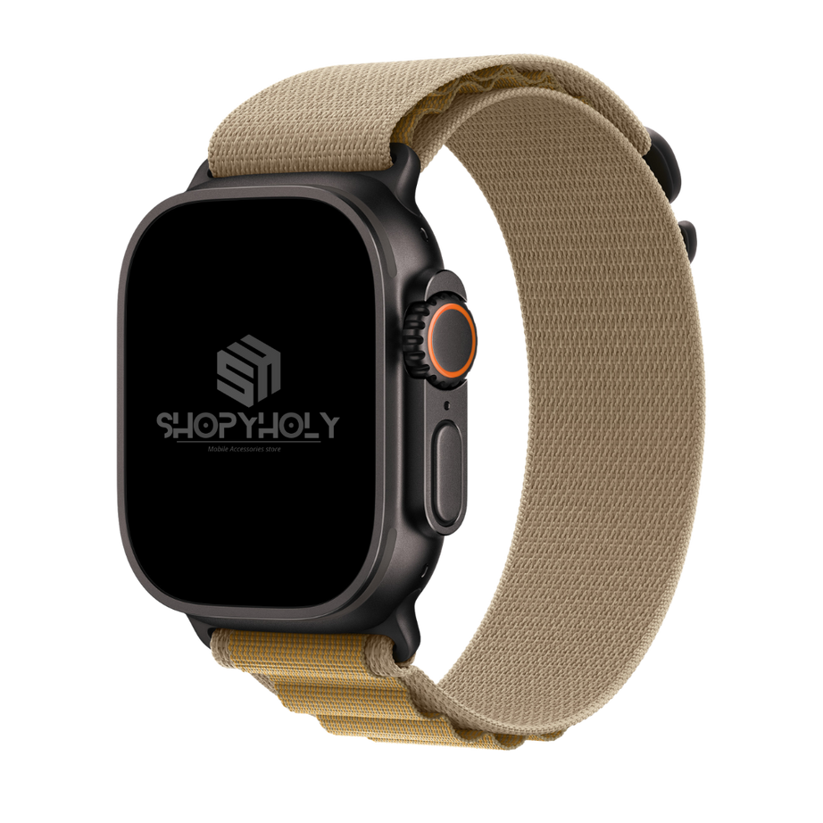 Tan B Premium Alpine Loop Strap By Shopyholy Compatible For iWatch