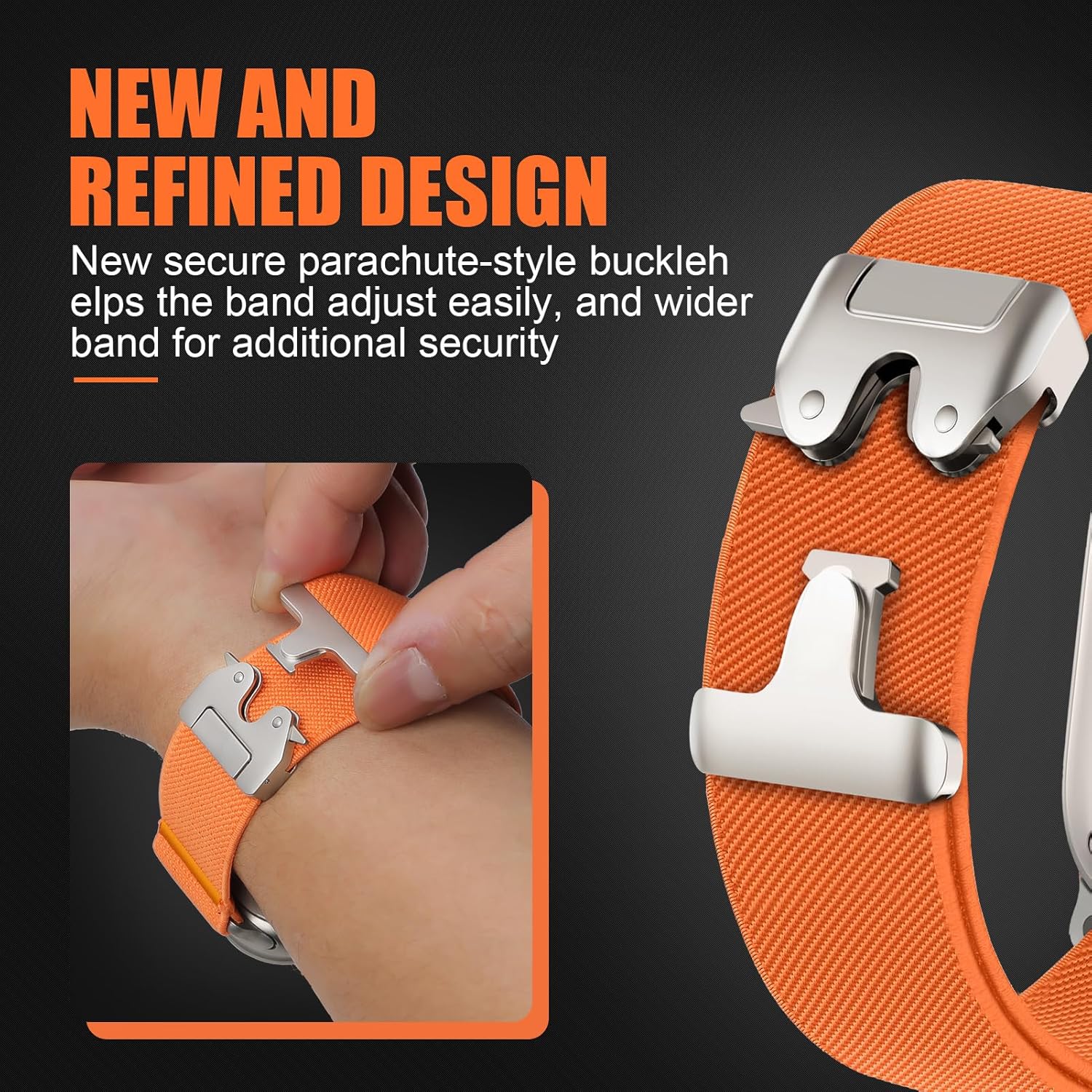 Orange Premium Nylon Paracode Sports Bands By Shopyholy Compatible For Apple Watch