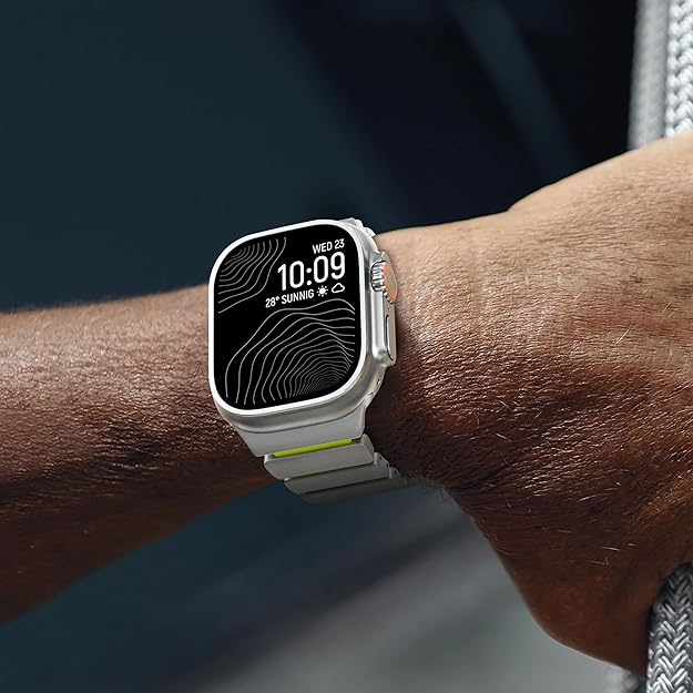 Titanium green Luxury Titanium Dual Layer Silicone Magnetic Link Bands By Shopyholy Compatible For Apple Watch