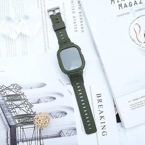 49MM Green Sporty TPU Case Band By Shopyholy Compatible For Apple Watch Ultra